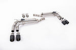 Milltek Sport exhaust system parts for 2019 Mercedes-Benz G-Class G63 4.0 Bi-Turbo V8 (part SSXMZ138): pipework, silencers and black tailpipe tips