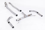Milltek Sport exhaust system parts for 2019+ Mercedes-Benz A-Class A35 AMG 2.0 Turbo (part SSXMZ144): pipework, silencers and polished silver tailpipe tips