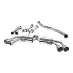 Milltek Sport exhaust system parts for 2009-2015 Nissan GT-R R35 (part SSXNI011): pipework, silencers and black tailpipe tips