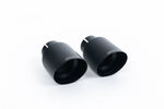 Close-up of black Milltek Sport exhaust tips for the 2009-2013 Porsche Cayman S 3.4 987 Gen2 (part SSXPO116)