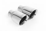 Close-up of polished silver Milltek Sport exhaust tips for the 2016-2020 Porsche Boxster 718 GTS 2.5T (part SSXPO139)