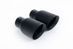 Close-up of black Milltek Sport exhaust tips for the 2016-2020 Porsche Cayman 718 GTS 2.5T (part SSXPO140)