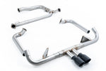Milltek Sport exhaust system parts for 2016-2020 Porsche Cayman 718 GTS 2.5T (part SSXPO145): pipework, silencers and black tailpipe tips