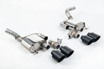 Milltek Sport exhaust system parts for 2021+ Porsche Macan 2.9 V6 GTS & Turbo (part SSXPO177): pipework, silencers and black tailpipe tips