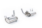 Milltek Sport exhaust system parts for 1998-2005 Porsche 911 996 Carrera and Carrera S (part SSXPO183): pipework, silencers and polished silver tailpipe tips