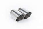 Close-up of polished silver Milltek Sport exhaust tips for the 2013-2018 Range Rover Sport 5.0 Supercharged (part SSXRR109)