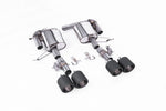 Milltek Sport exhaust system parts for 2018-2022 Range Rover Sport SVR 5.0 V8 Supercharged (part SSXRR117): pipework, silencers and black tailpipe tips