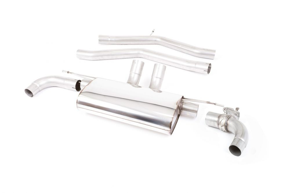 Milltek Sport exhaust system parts for 2019+ Toyota Supra A90 Coupe 3.0 Turbo - Both Auto & Manual Models (part SSXTY113): pipework, silencers and polished silver tailpipe tips