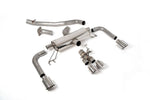 Milltek Sport exhaust system parts for 2023+ Toyota Corolla GR Corolla 1.6 Turbo (part SSXTY145): pipework, silencers and polished silver tailpipe tips