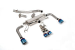 Milltek Sport exhaust system parts for 2023+ Toyota Corolla GR Corolla 1.6 Turbo (part SSXTY148): pipework, silencers and burnt titanium blue tailpipe tips