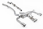 Milltek Sport exhaust system parts for 2023+ Toyota Corolla GR Corolla 1.6 Turbo (part SSXTY149): pipework, silencers and polished silver tailpipe tips