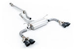 Milltek Sport exhaust system parts for 2022+ Toyota GR86 2.4 Litre (part SSXTY162): pipework, silencers and black tailpipe tips