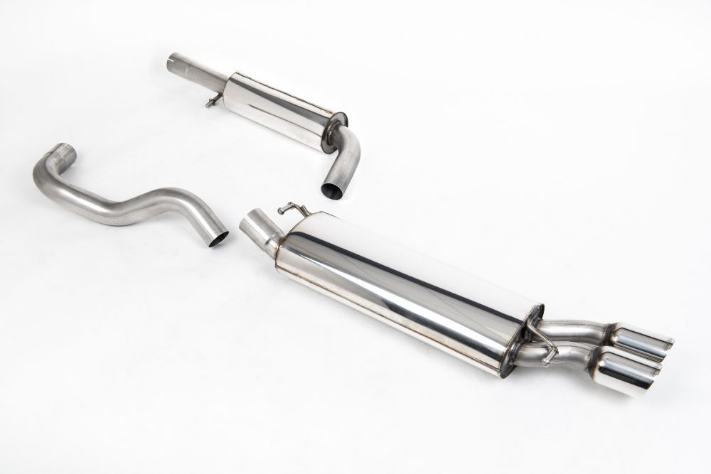 Milltek Sport exhaust system parts for 1998-2004 Volkswagen Golf Mk4 GTI 1.8T (part SSXVW053): pipework, silencers and polished silver tailpipe tips (photo 2)