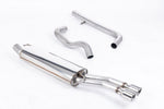 Milltek Sport exhaust system parts for 1999-2005 Volkswagen Jetta Mk4 1.8T 2WD (part SSXVW064): pipework, silencers and polished silver tailpipe tips