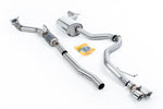Milltek Sport exhaust system parts for 2011-2014 Volkswagen Jetta Mk6 GLI 2.0 TSI (part SSXVW291): pipework, silencers and polished silver tailpipe tips