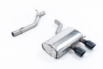 Milltek Sport exhaust system parts for 2005-2009 Volkswagen Golf MK5 R32 3.2 V6 (part SSXVW418): pipework, silencers and black tailpipe tips