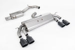 Milltek Sport exhaust system parts for 2017-2021 Volkswagen Golf Mk7.5 R 2.0 TSI 310PS - 76mm & EC Approved Systems (part SSXVW450): pipework, silencers and black tailpipe tips