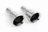 Close-up of polished silver Milltek Sport exhaust tips for the 2017-2018 Volkswagen Golf MK7.5 GTi (part SSXVW457)