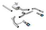 Milltek Sport exhaust system parts for 2019+ Volkswagen Jetta Mk7 GLi 2.0T (part SSXVW606): pipework, silencers and burnt titanium blue tailpipe tips
