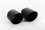 Close-up of black Milltek Sport exhaust tips for the 2021-2024 Volkswagen Golf Mk8 GTi (part SSXVW618)
