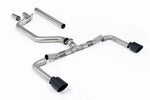 Milltek Sport exhaust system parts for 2021-2024 Volkswagen Golf Mk8 GTi (part SSXVW679): pipework, silencers and black tailpipe tips