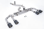 Milltek 80mm Race Non-Valved Cat-Back Exhaust System with Carbon Jet-115 Tips for Volkswagen Golf Mk8 R (320PS) 2022+