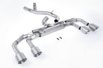 Milltek Sport exhaust system parts for 2025+ Volkswagen Golf Mk8.5 R (part SSXVW704): pipework, silencers and polished silver tailpipe tips