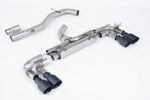Milltek Sport exhaust system parts for 2014-2016 Volkswagen Golf MK7 R 2.0 TSI 300PS (part SSXVW714): pipework, silencers and black tailpipe tips