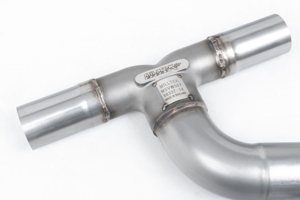 Close-up detail of Milltek Sport exhaust hardware for 2022+ Volkswagen Arteon 2.0TSI 280PS 4Motion (part SSXVW722) (photo 2)