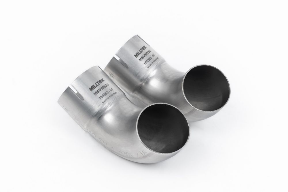 Close-up detail of Milltek Sport exhaust hardware for 2022+ Volkswagen Arteon 2.0TSI 280PS 4Motion (part SSXVW722)