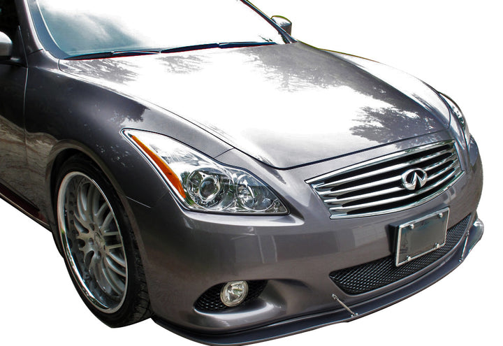 wide view of Stillen Front Splitter [OEM Sport Fascia] for Infiniti G37 2008-2010 fitted inside a car