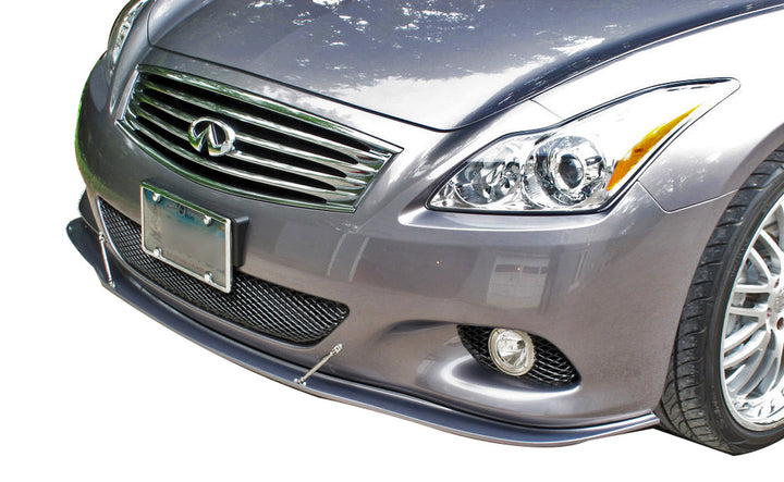 wide view of Stillen Front Splitter [OEM Sport Fascia] for Infiniti G37 2008-2010 fitted inside a car