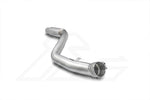 A top view of Fi EXHAUST Valvetronic Cat-Back System for Toyota MK5 A90 Supra 2.0T 2019+ downpipe with white background