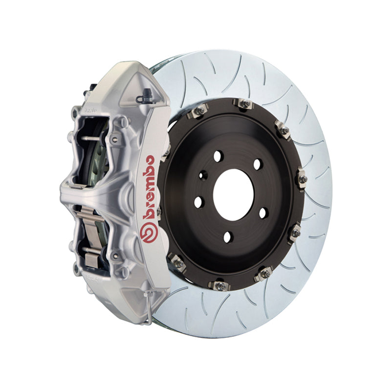 CTS-V Brembo GT 6-piston front kit, silver caliper, 405mm type 3 slotted 2-piece disc
