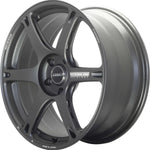 A front view of Volk Racing TE037 6061 Wheel 19x9.5 5x120 36mm Gray with white background