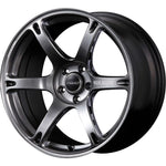 A front view of Volk Racing TE037 6061 Wheel 19x8.5 5x112 45mm Silver with white background