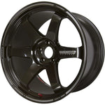 A front view of Volk Racing TE37 Ultra Wheel 19x9.5 5x114.3 22mm Gunmetal with white background