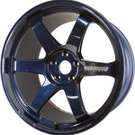A front view of Volk Racing TE37 Ultra Large Wheel 20x9.5 6x139.7 0mm Mag Blue with white background