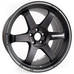A front view of Volk Racing TE37 Ultra Track Edition II Wheel 20x12 5x114.3 20mm Blast Black with white background