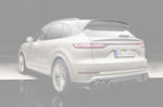 A back view of TECHART Roof Spoiler for Porsche Cayenne Turbo / S E-Hybrid with the spoiler highlighted