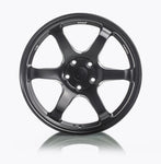 A front view of the Titan 7 T-D6 LE FORGED 6 SPOKE in Machine Black for HONDA S2000 2000-2009.