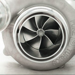 A close up view from the front of Pure Turbos Turbo Upgrade NEW Pure900 for Toyota Supra (A90/A91) 6-Port 2021+ with white background