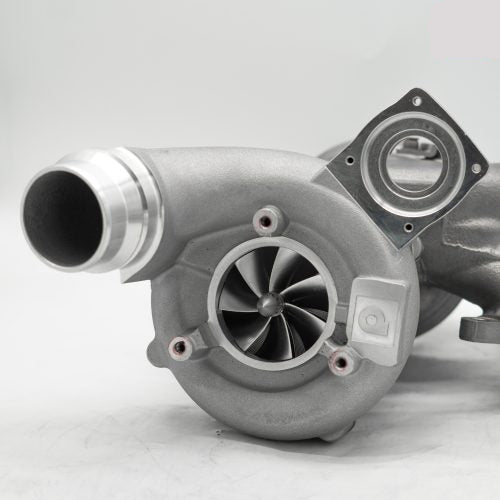 A front close up view of Pure Turbos Turbo Upgrade Pure800 for Toyota Supra (A90/A91) 2020+ with white background