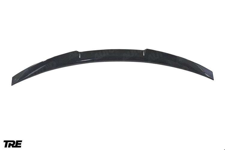 wide view of TRE Pre-Preg Carbon Fibre Competition Rear Spoiler for BMW 4 Series / M4 GX 2020+ with white background