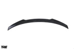 wide view of TRE Pre-Preg Carbon Fibre Competition Rear Spoiler for Mercedes CLA W118 2019+ with white background
