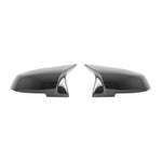 wide view of TRE Pre-preg Carbon Fibre M Style Wing Mirror Covers for BMW FX 2010+ with white background