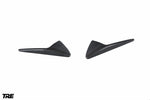 wide view of TRE Pre-Preg Carbon Fibre Side Fender Trims for Tesla Model 3 (2018+) with white background