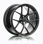 A side view of 7 T-S5 Forged Split 5 Spoke Exotic Wheels in Machine Black for BMW 18" E9X M3 2008-2013