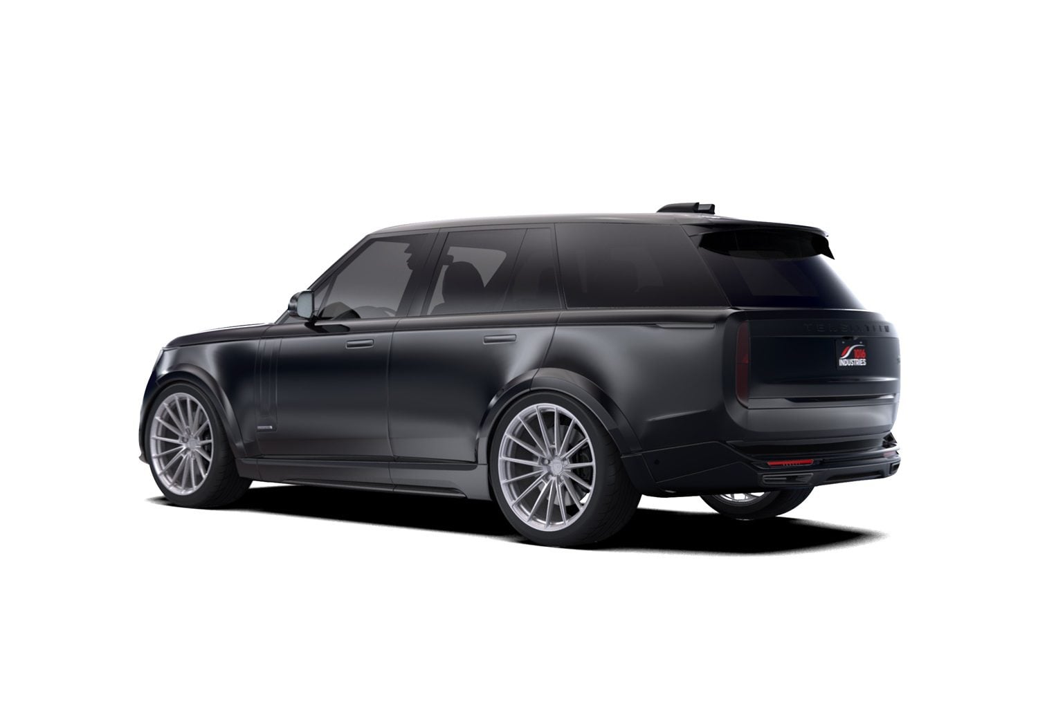 Black Range Rover Vogue rear three-quarter with the 1016 full body kit, render