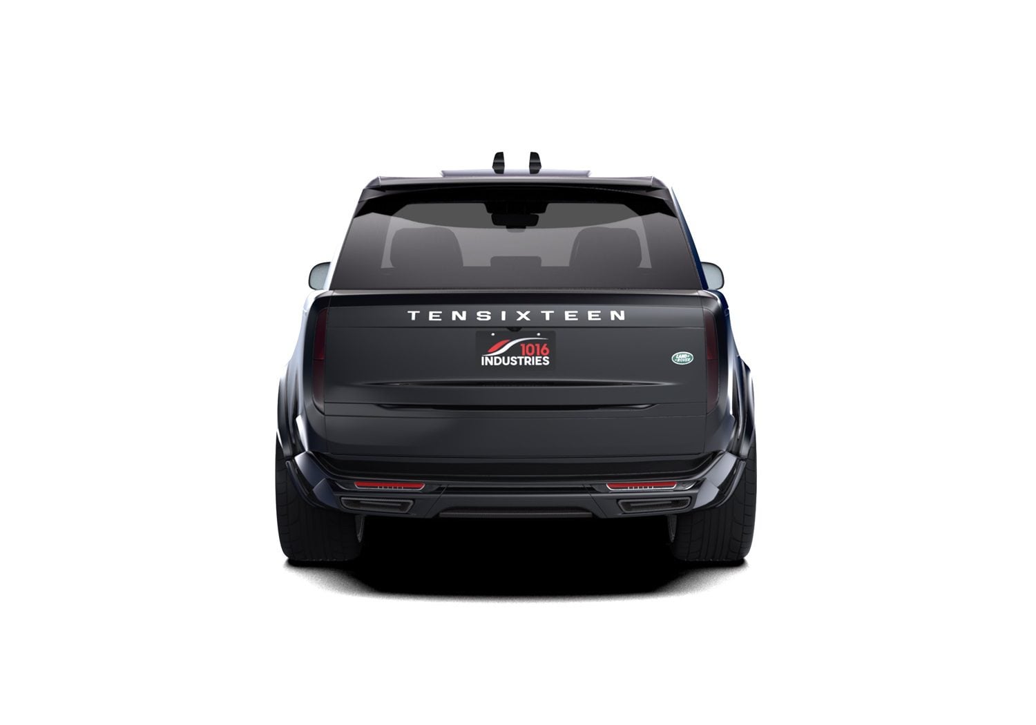 Black Range Rover Vogue rear view with the 1016 full body kit, render